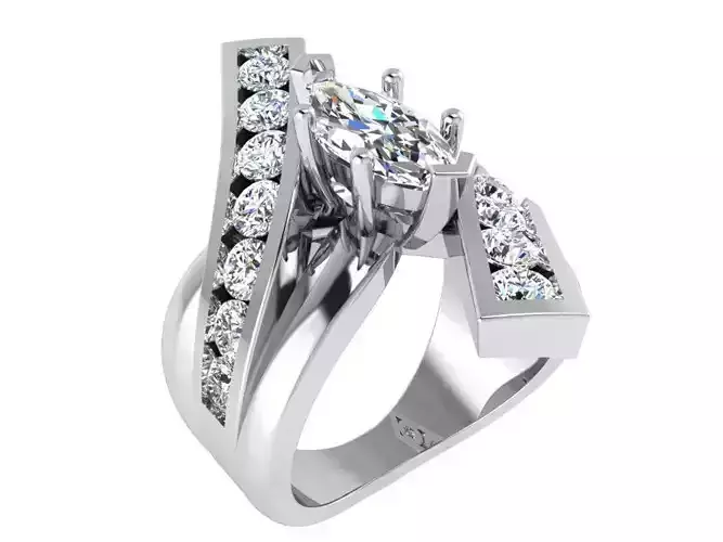 Twisted Floral Ring 3344 3D print model