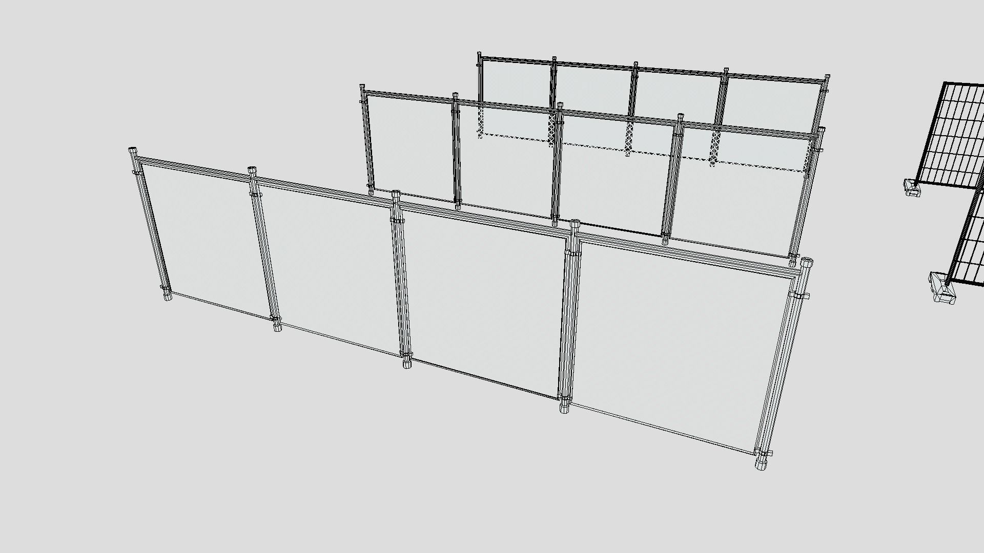 Modular Construction Site Fences Low-poly 3D model_4