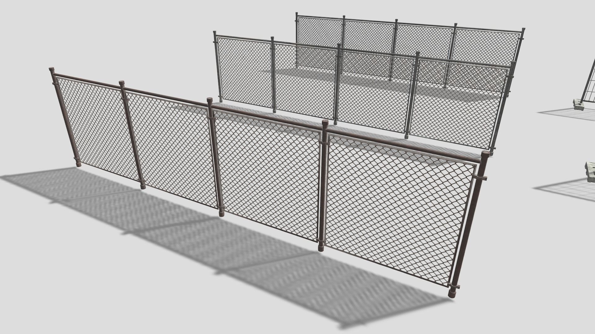 Modular Construction Site Fences Low-poly 3D model_3