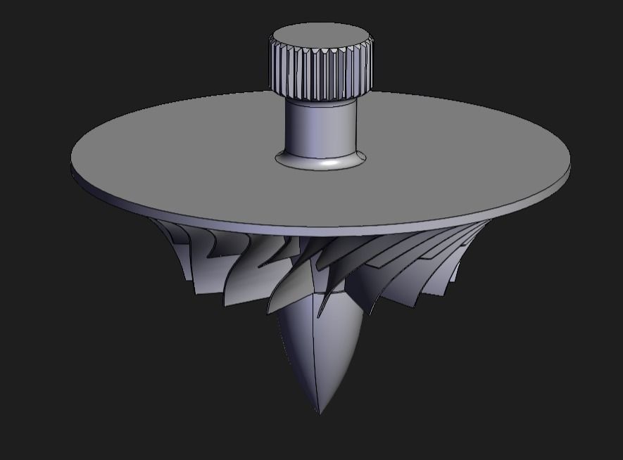 Turbo Impeller Air compressor 3D print model_1