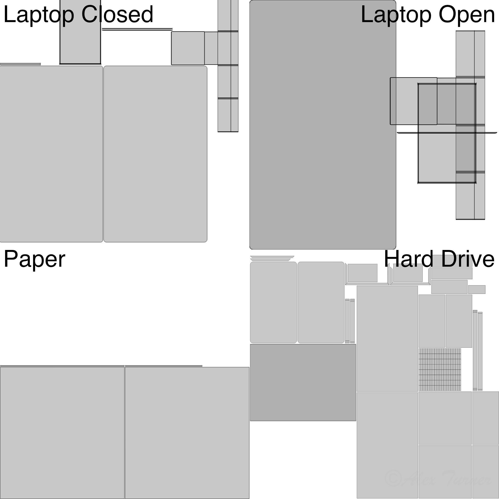 Desk Accessory Pack Low-poly 3D model_29