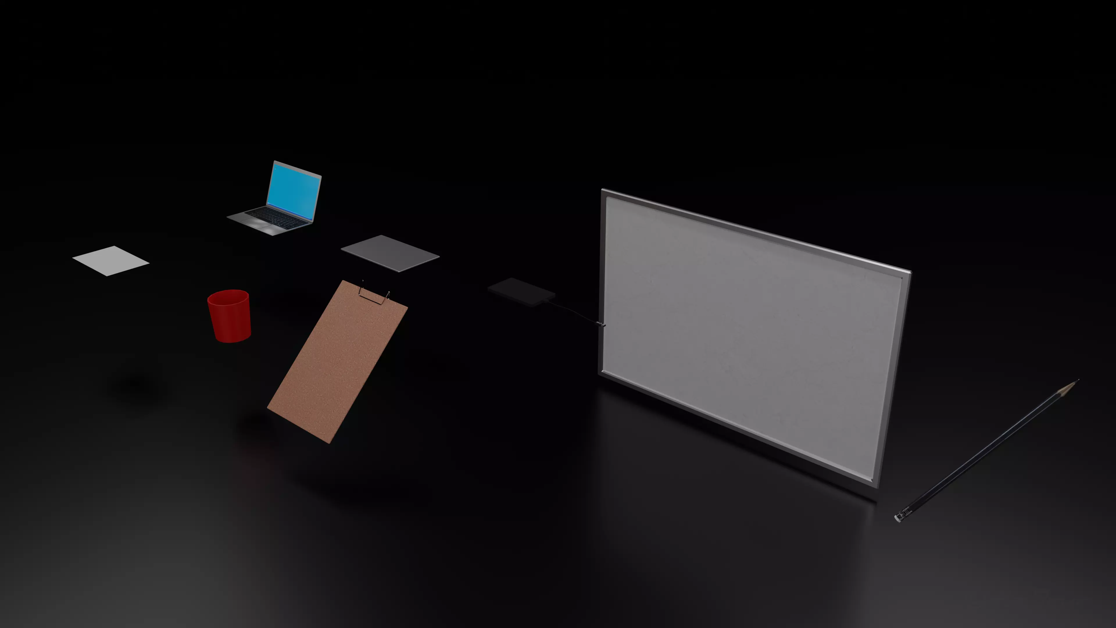 Desk Accessory Pack Low-poly 3D model_0