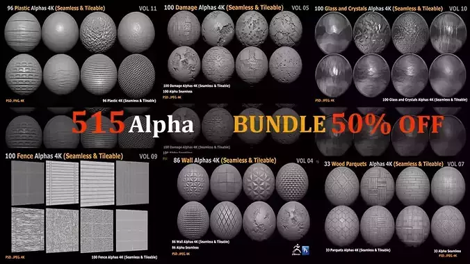 515 Alpha Bundle  Seamless  Tileable Texture