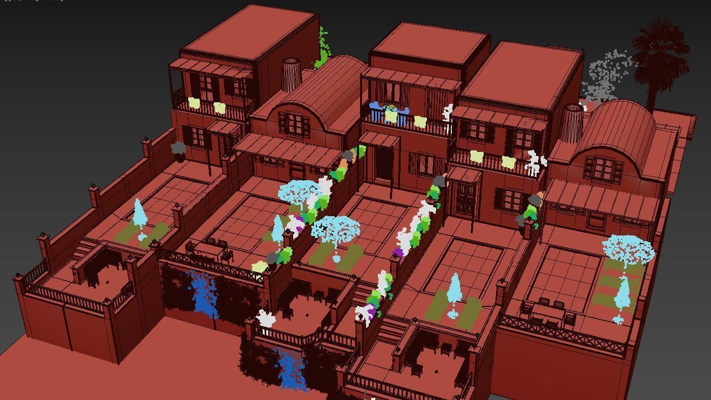 Exterior Greece Santorini Houses 3D model_11