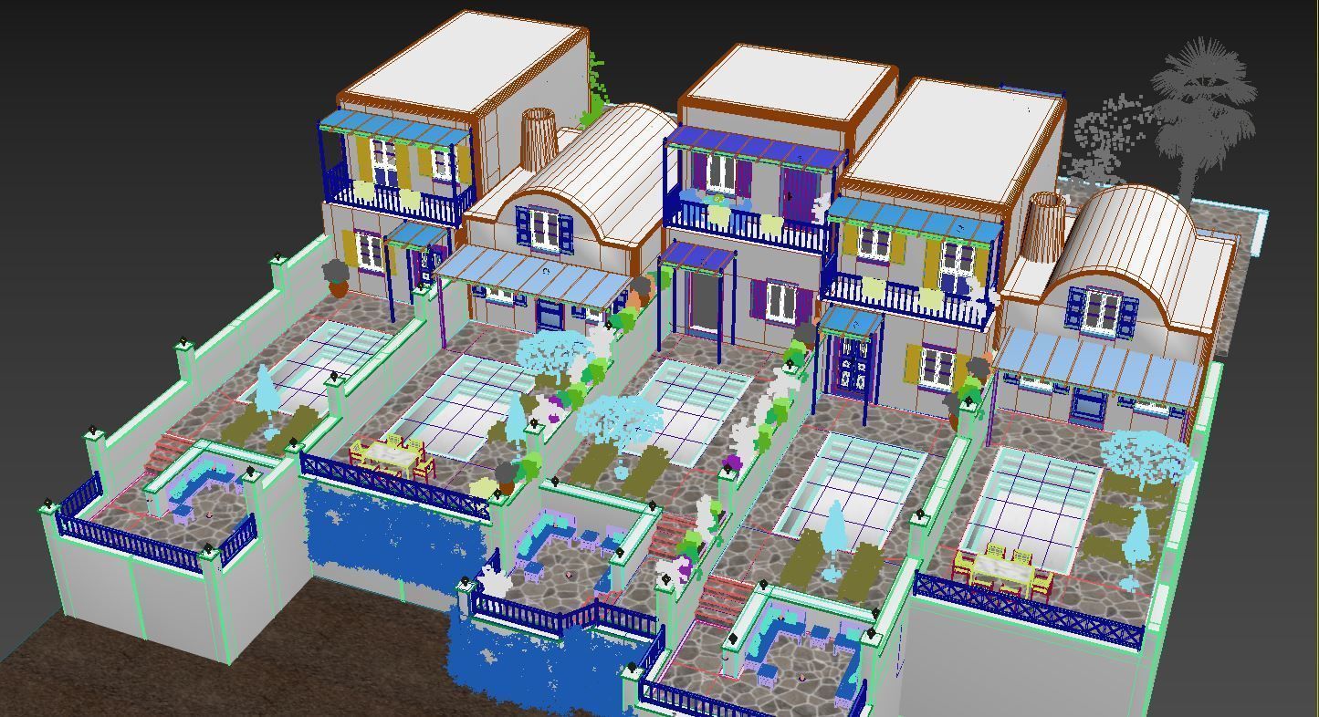 Exterior Greece Santorini Houses 3D model_9