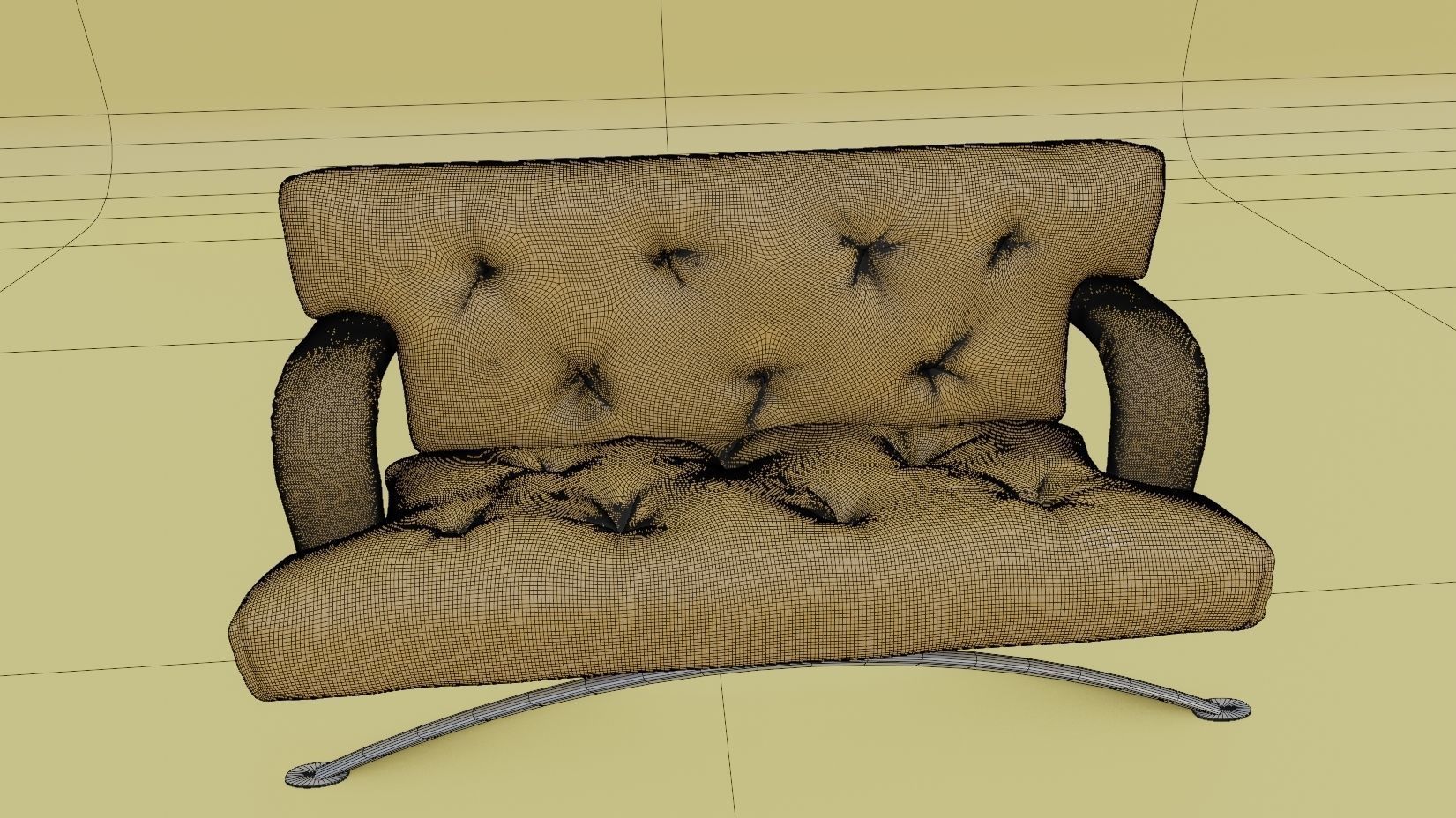 Sofa with tufting 3D model_4