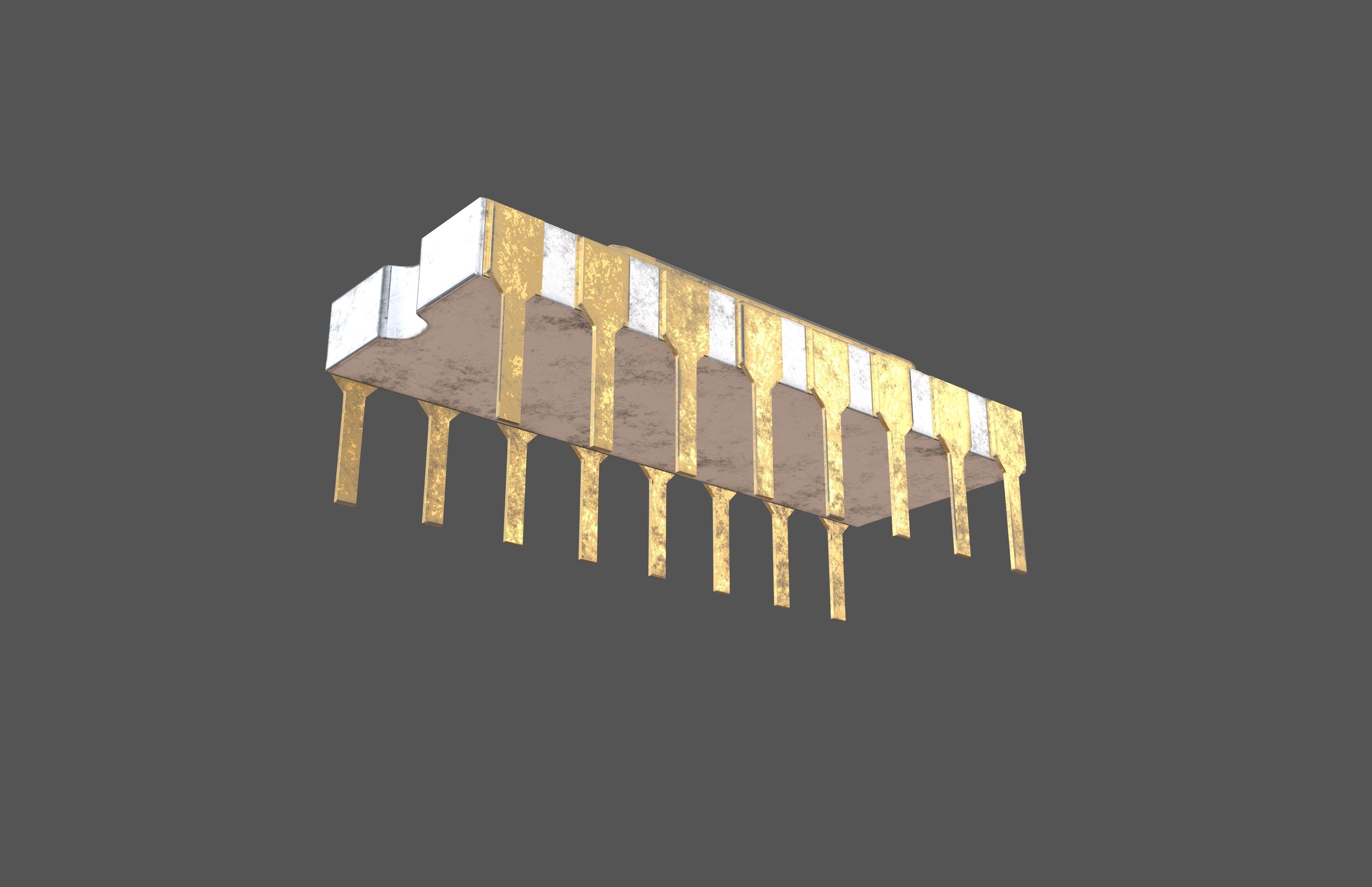 Intel C4004 CPU v1 002 Low-poly 3D model_3