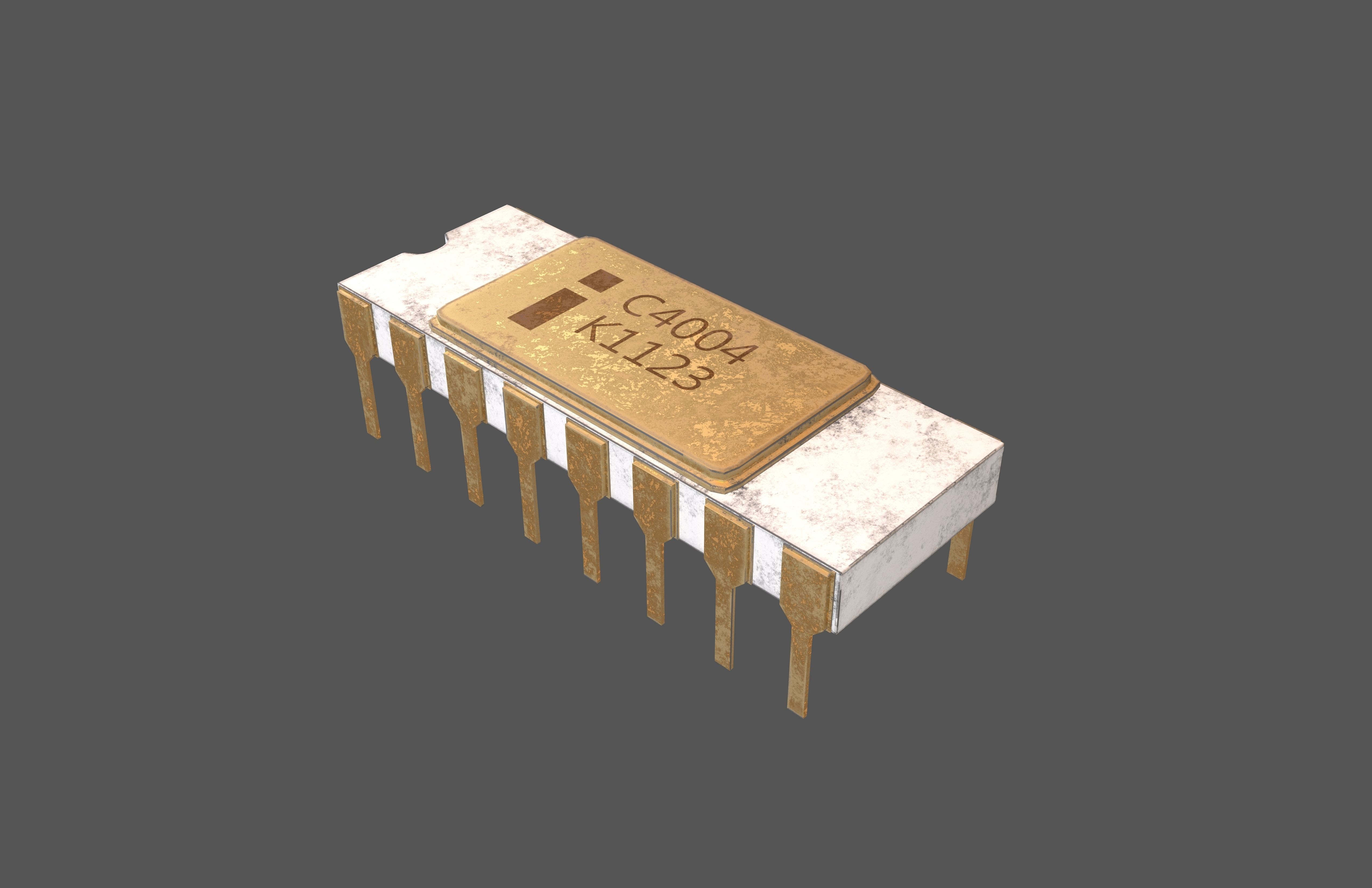 Intel C4004 CPU v1 002 Low-poly 3D model_1