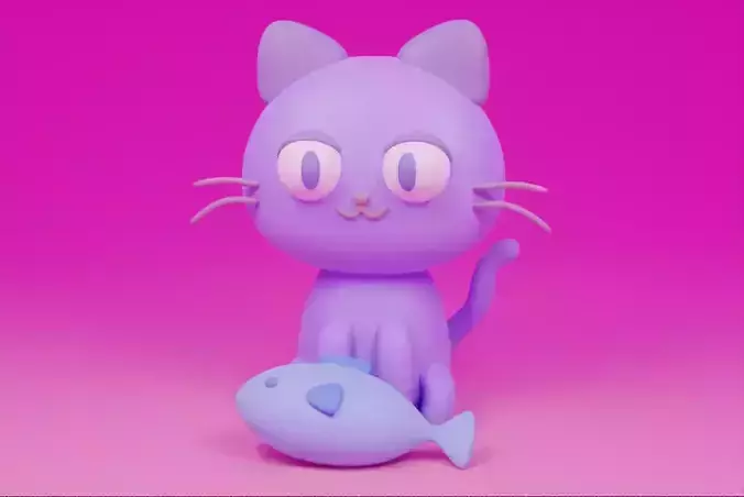 Cute Neko Cat 3D model