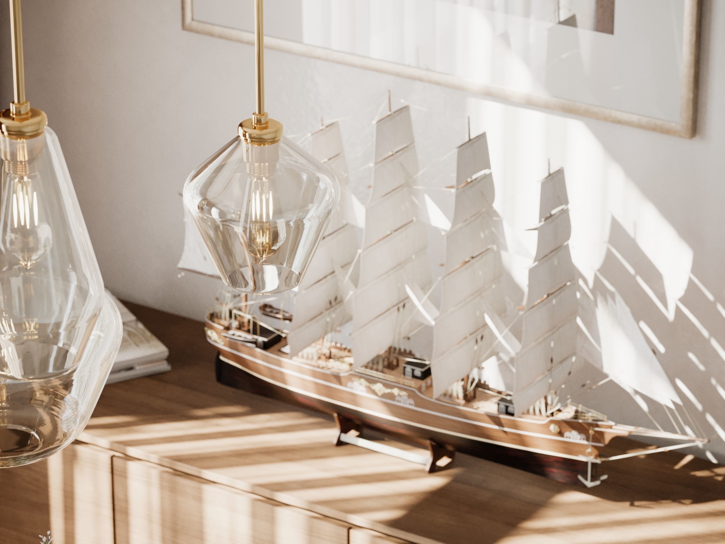 CAPTAINS DINING ROOM - Interior scene - 3d model 3D model_6