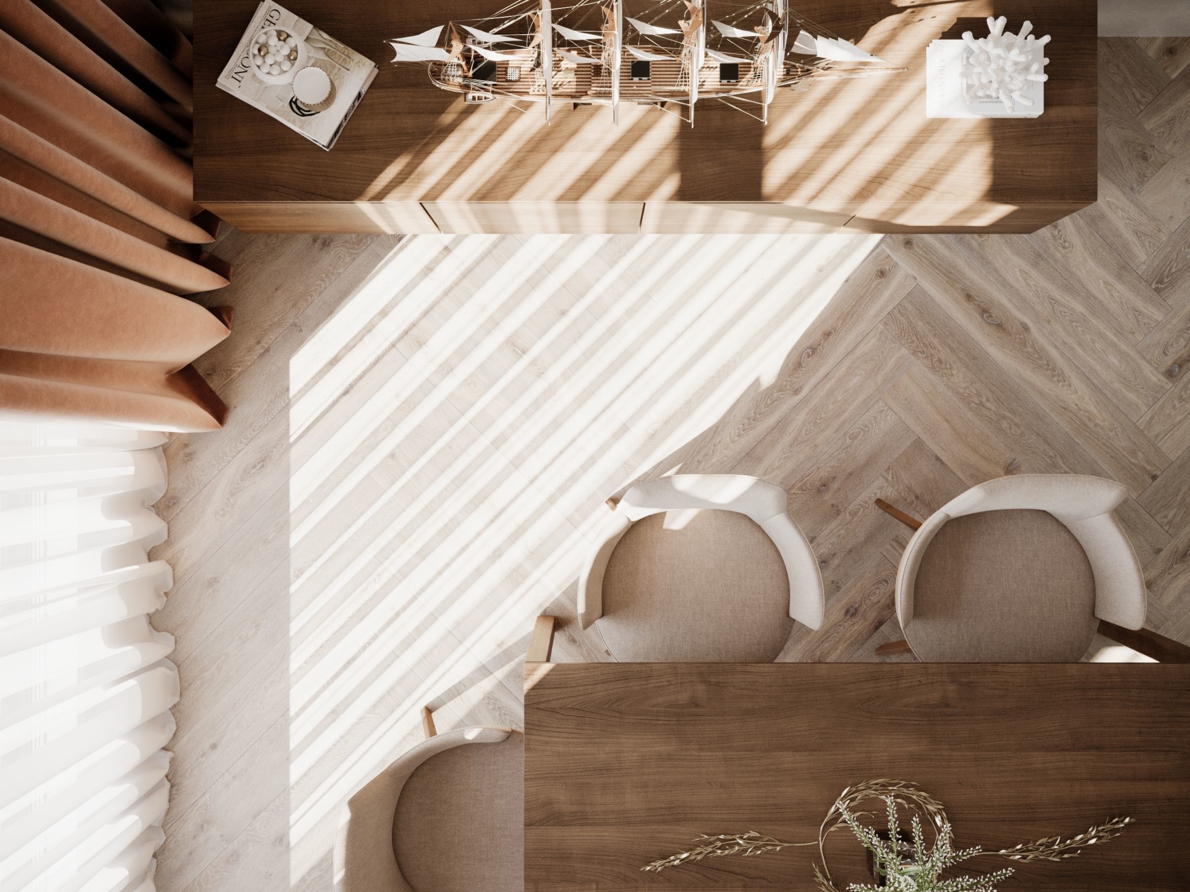 CAPTAINS DINING ROOM - Interior scene - 3d model 3D model_2