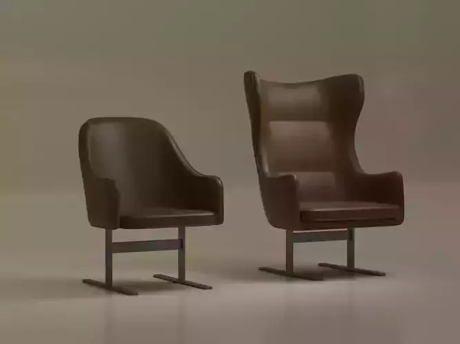 Low-Poly Mid Century Lounge Chair