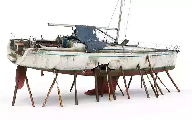Abandoned boat 01 3D model