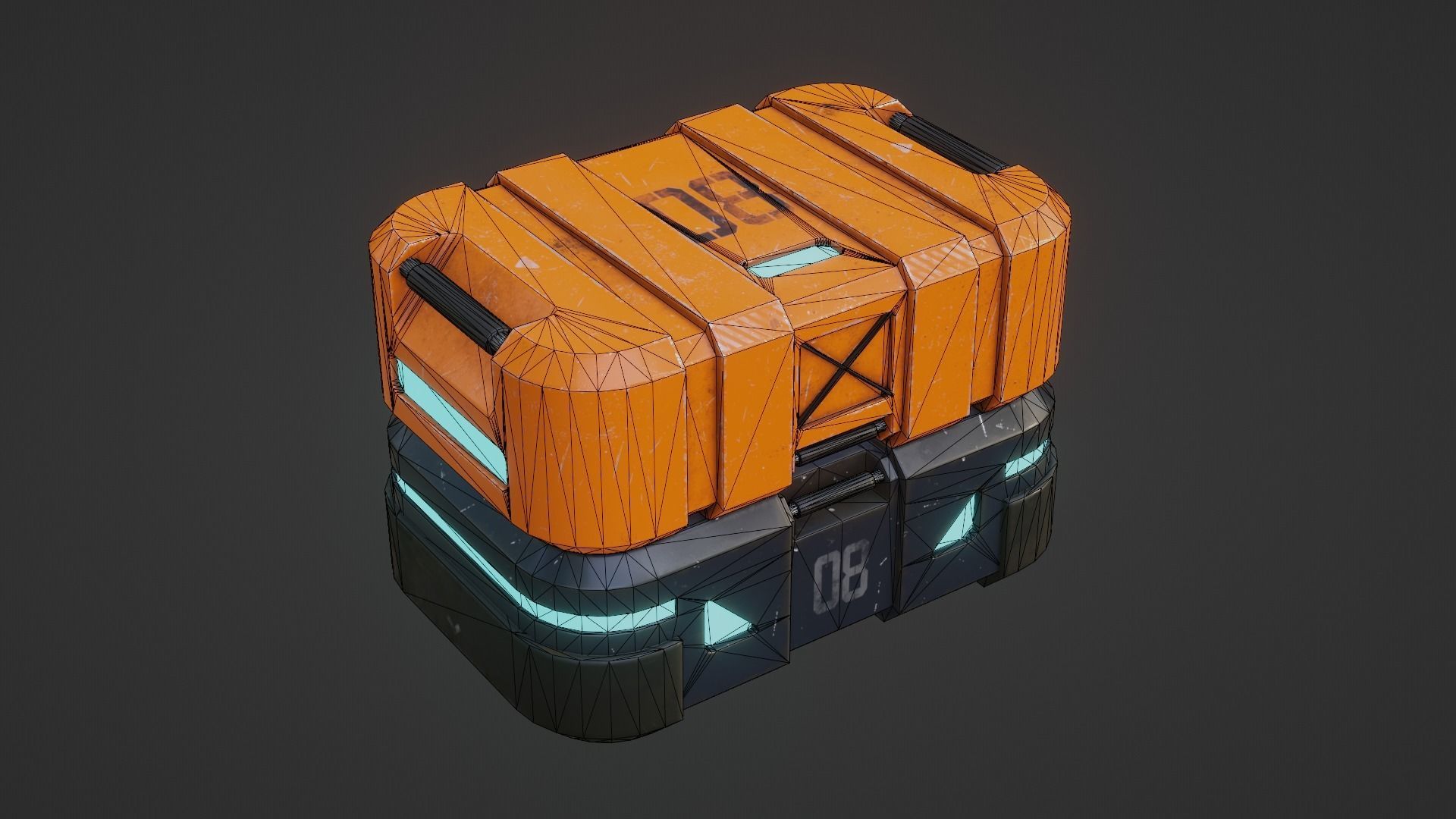 Sci-fi Box PBR Low-poly Game Prop Low-poly 3D model_3