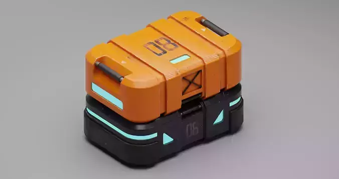 Sci-fi Box  PBR Low-poly Game Prop