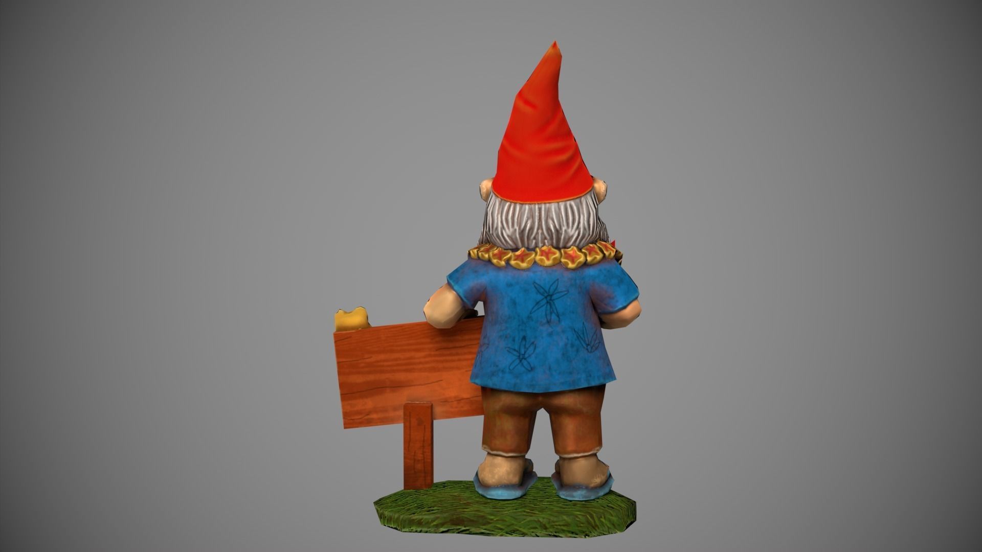 Garden Gnome with cocktail  Low-poly 3D model_12