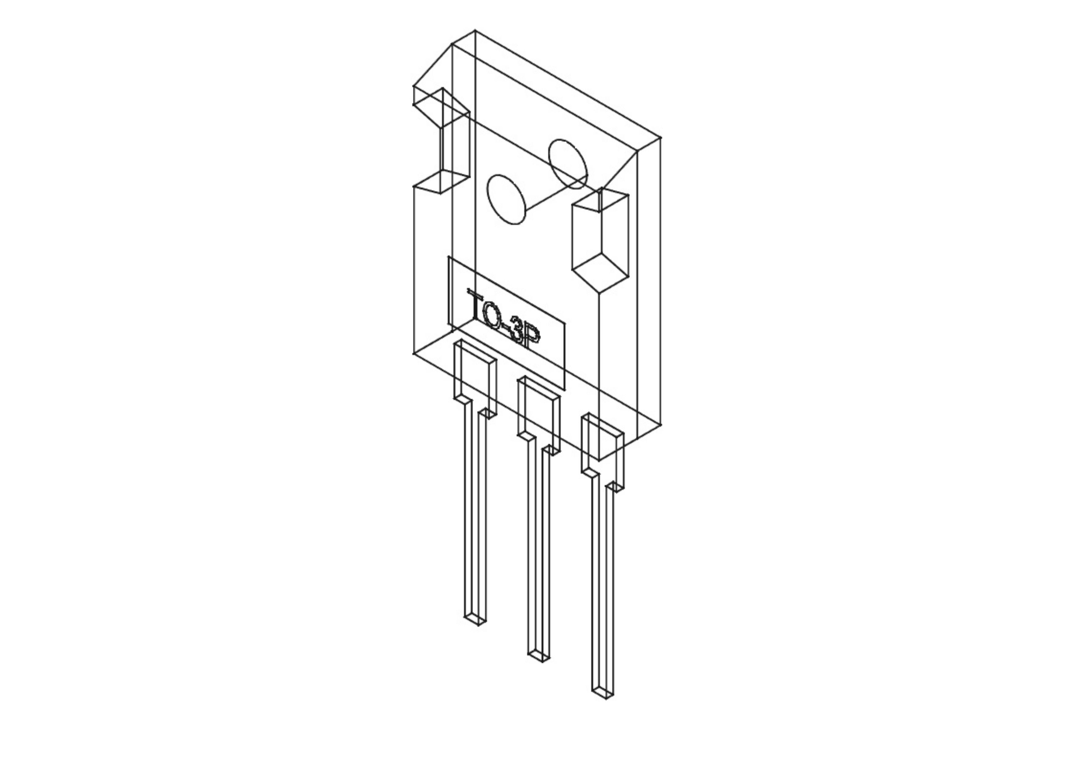 TO3P Transistor case 3D model_1