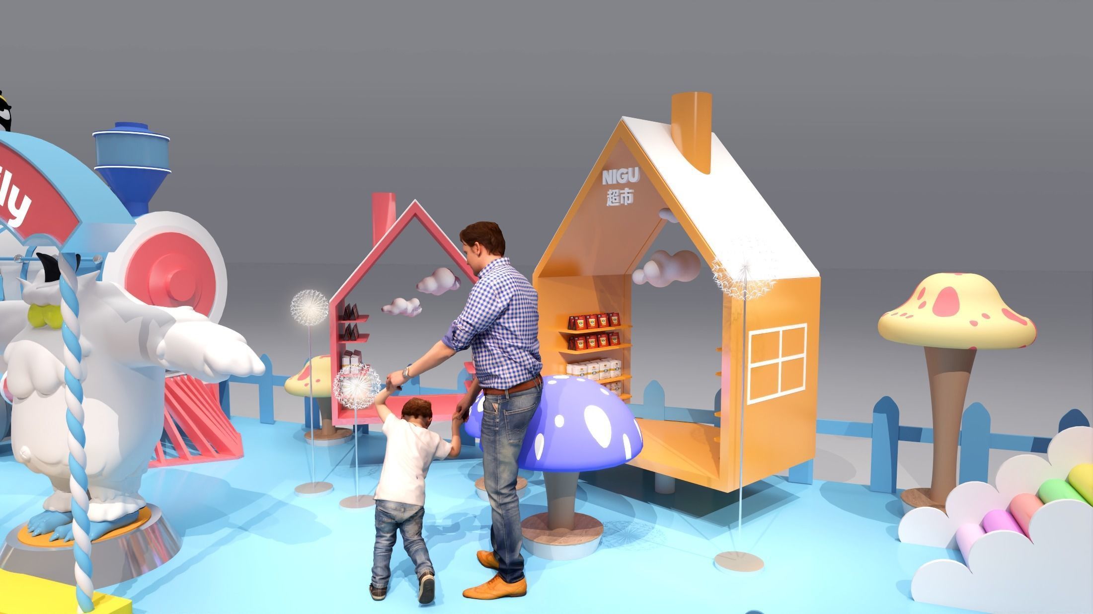 mall atrium booth 3D model_1