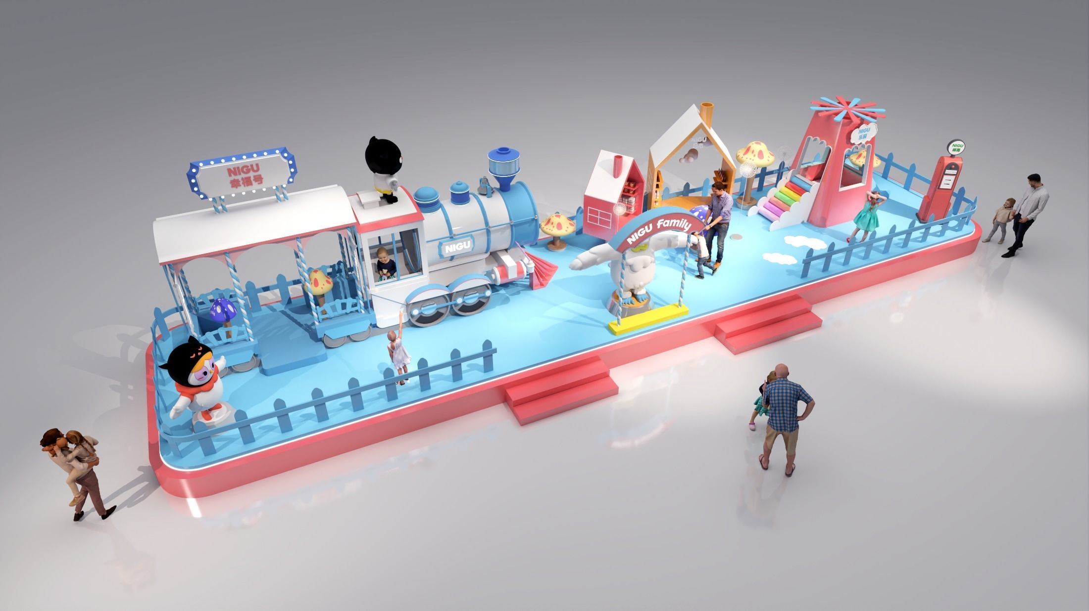 mall atrium booth 3D model_4