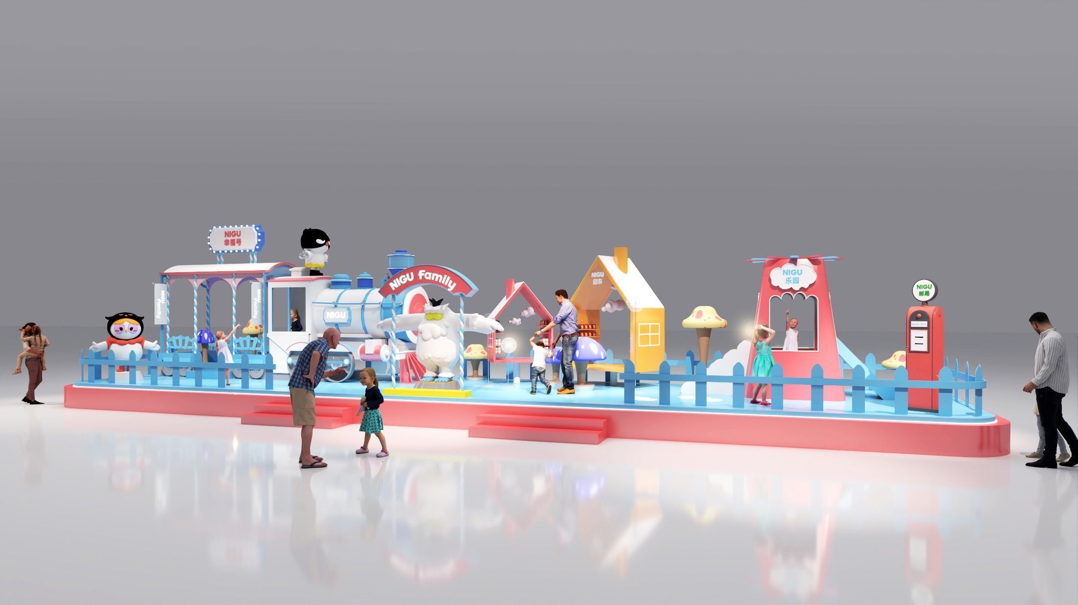 mall atrium booth 3D model_2