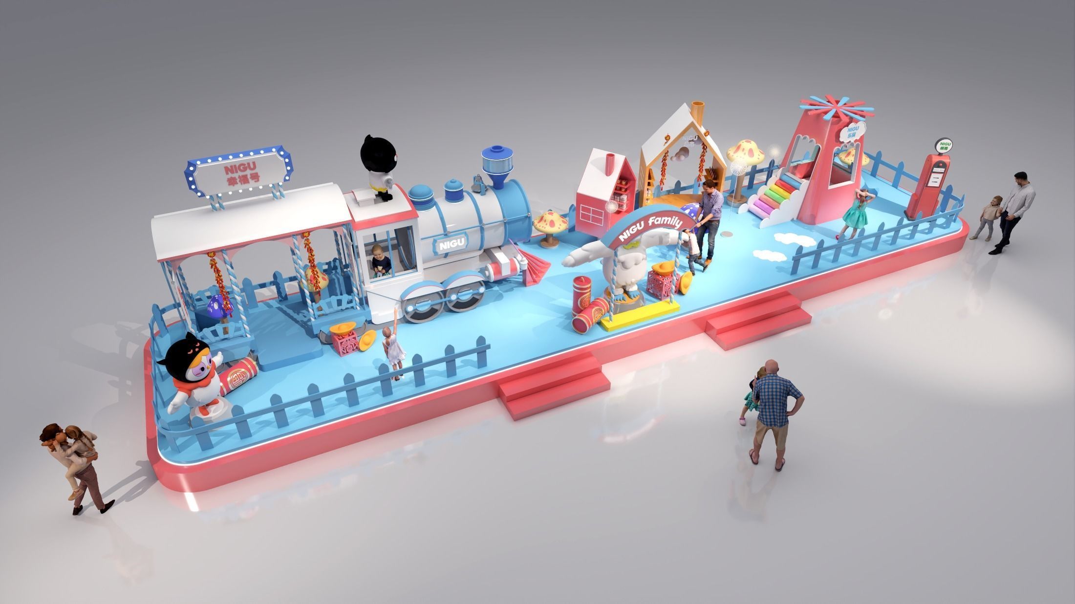 mall atrium booth 3D model_8