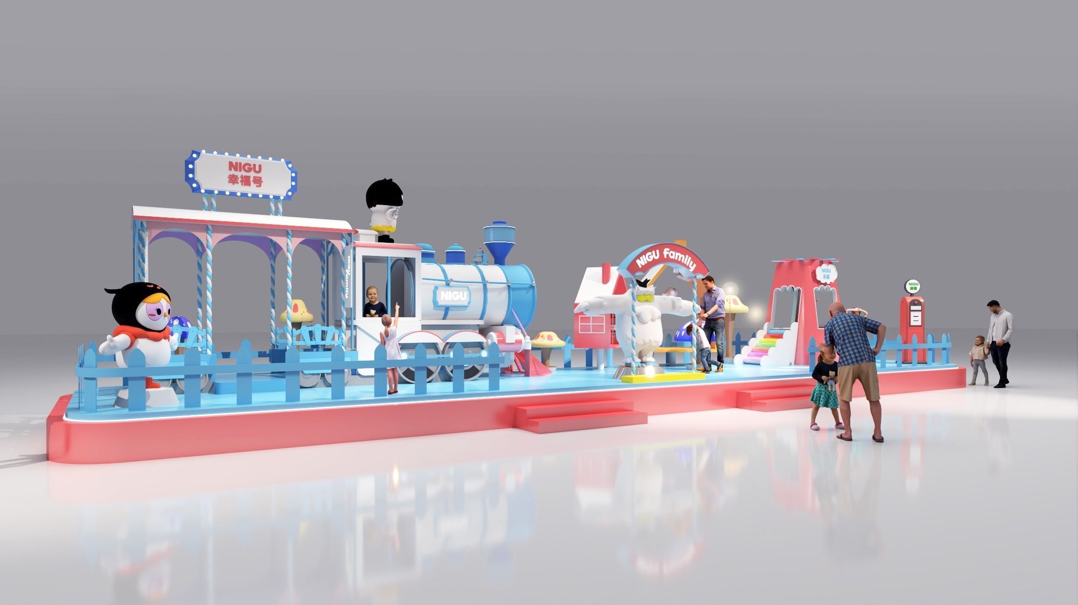 mall atrium booth 3D model_7