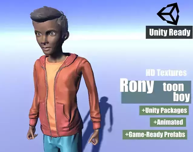 Rony - animated rigged Toon Boy