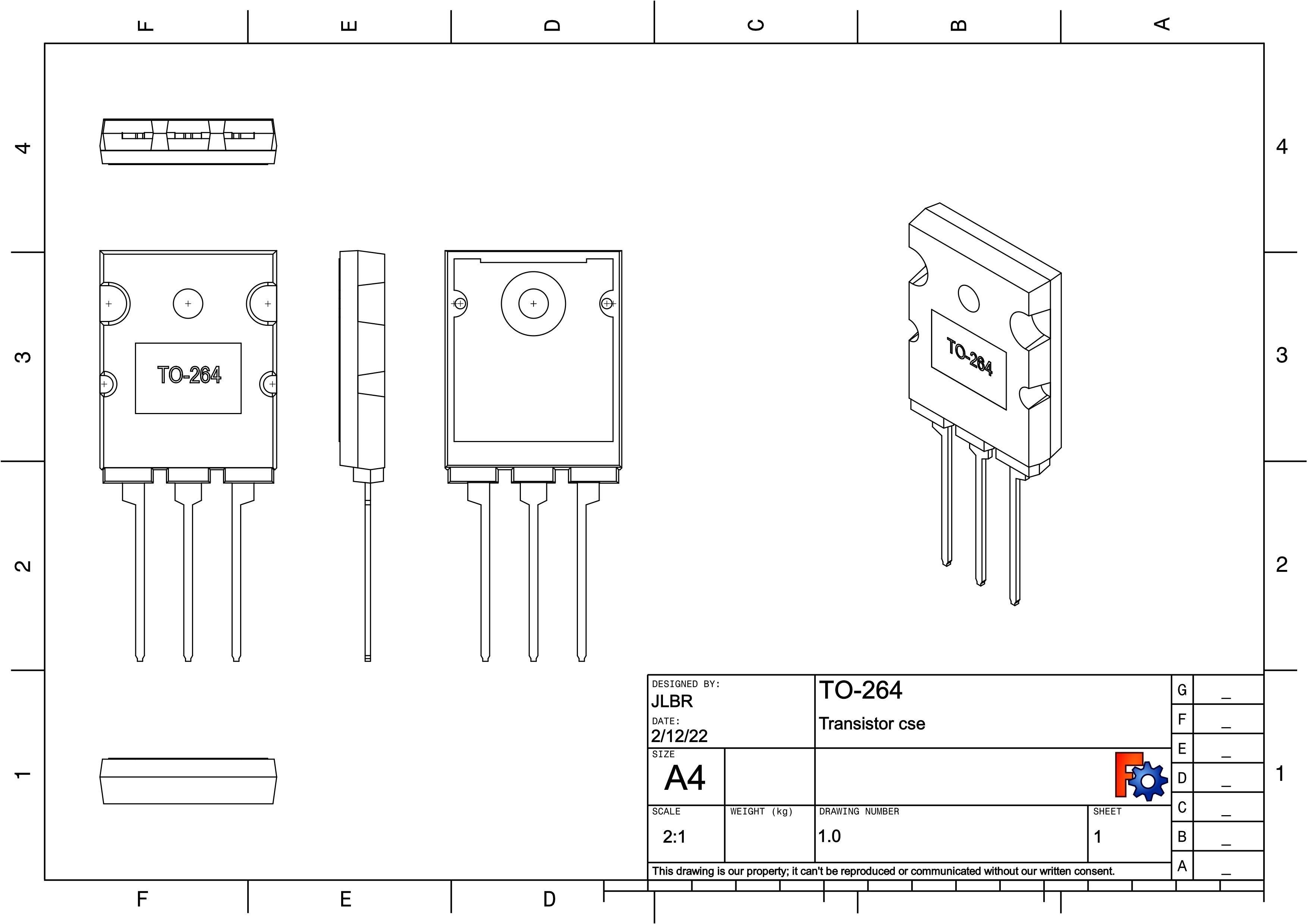 TO264 transistor case 3D model_2