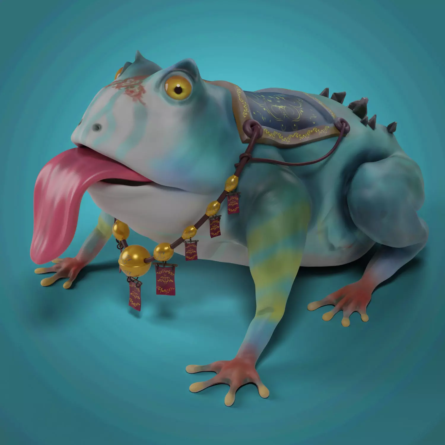 Stylized Royal Frog 3D model