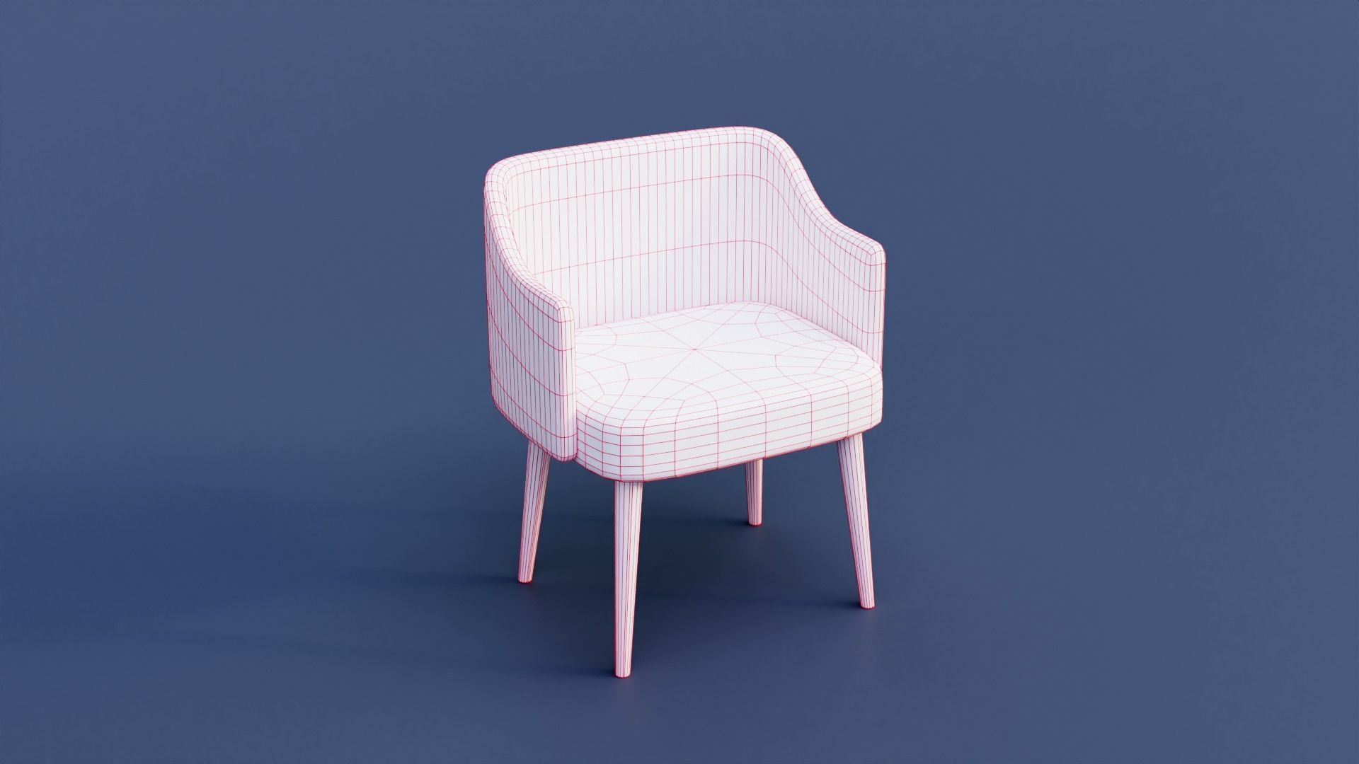 Chair Lowpoly armchair Low-poly 3D model_7