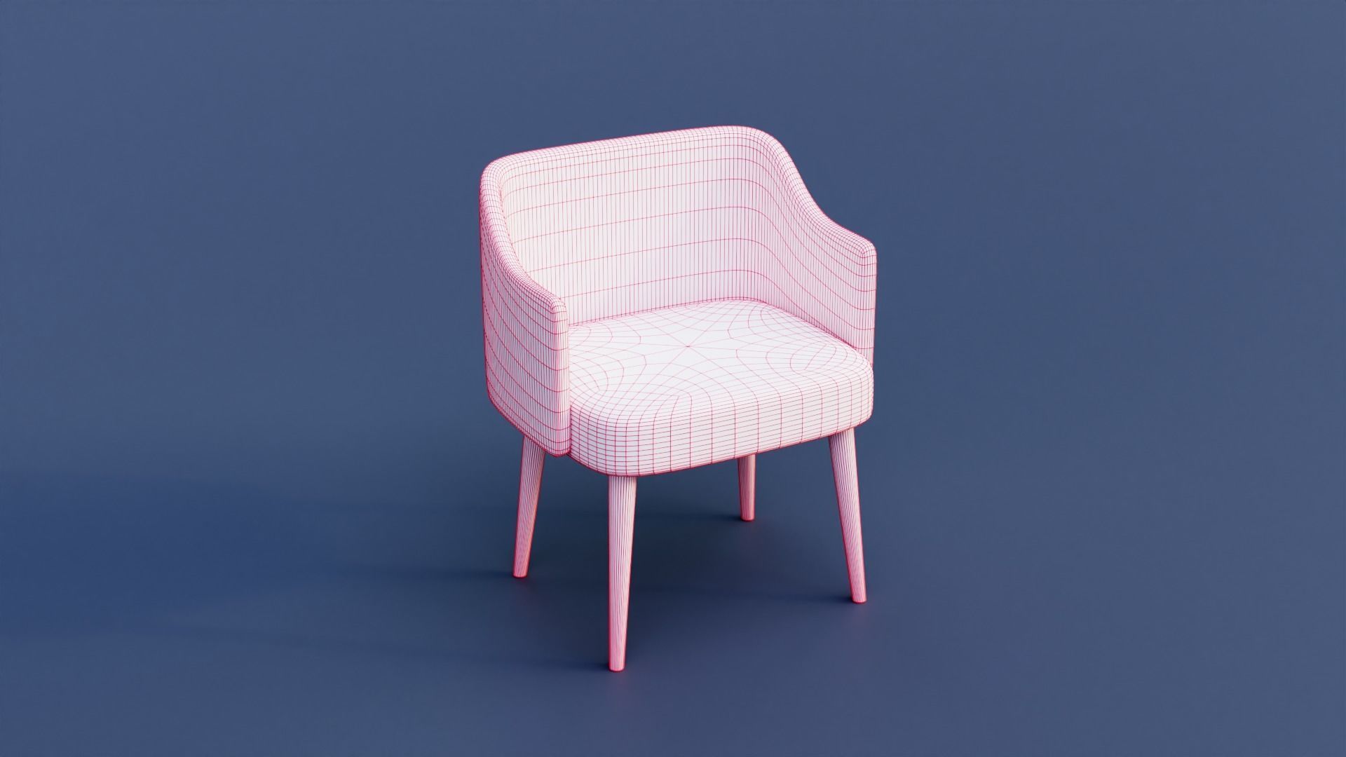 Chair Lowpoly armchair Low-poly 3D model_6