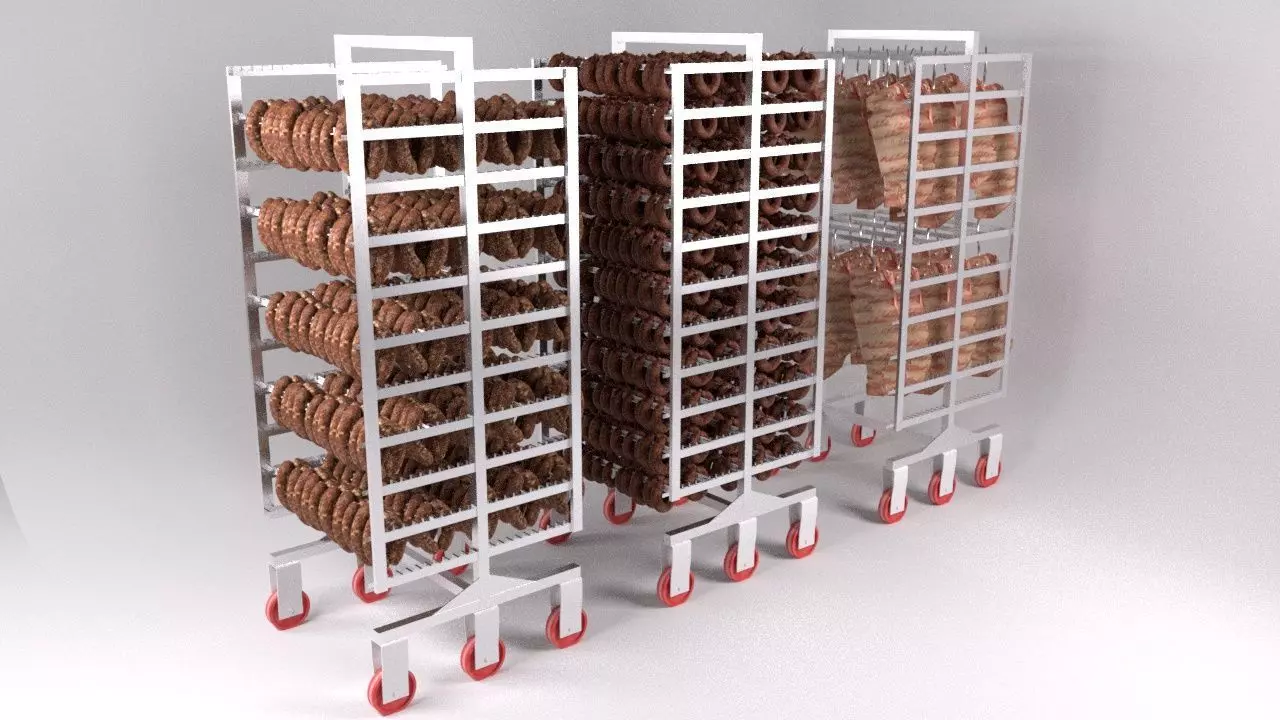 Drying Chamber Dolly Cart Rack 3D model