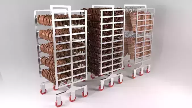 Drying Chamber Dolly Cart Rack
