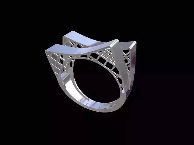 Curved 2 part fusion ring 3D print model