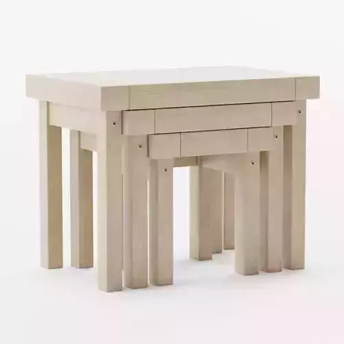 Nest of Tables in Light Oak - Set of 3 Nested Tables