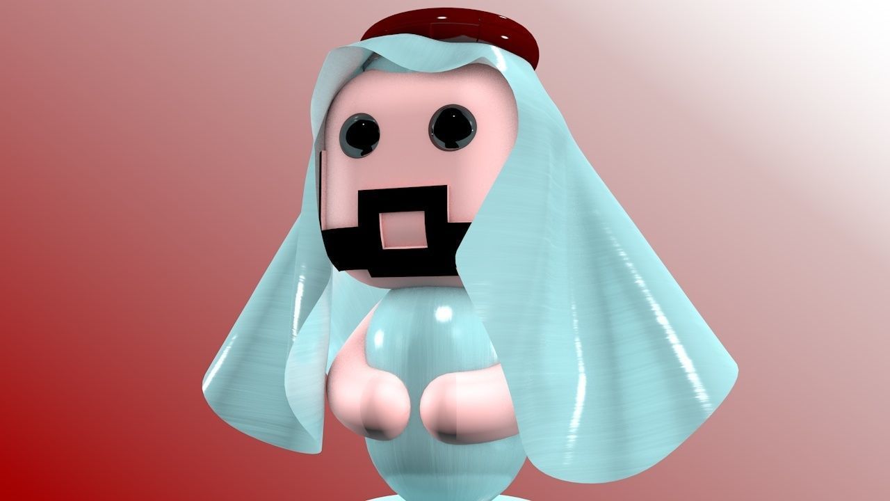 Big Head arabicMan Toy 3D print model_3