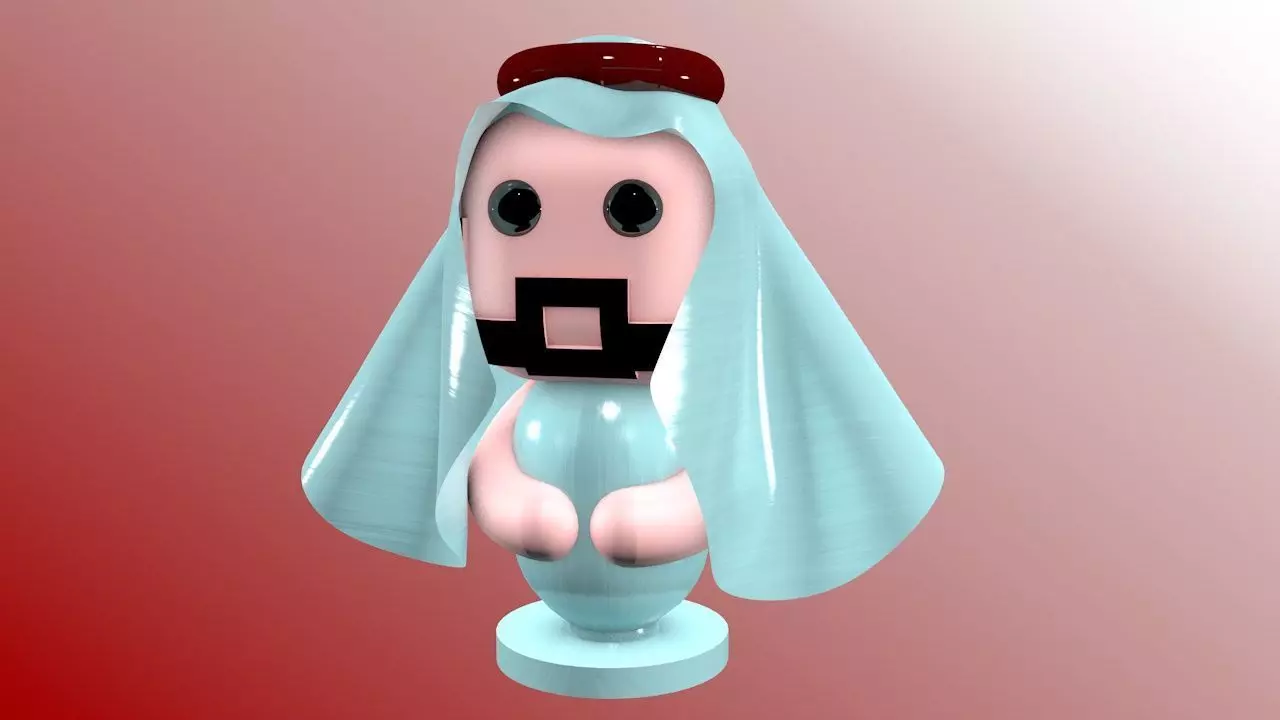 Big Head arabicMan Toy 3D print model_0