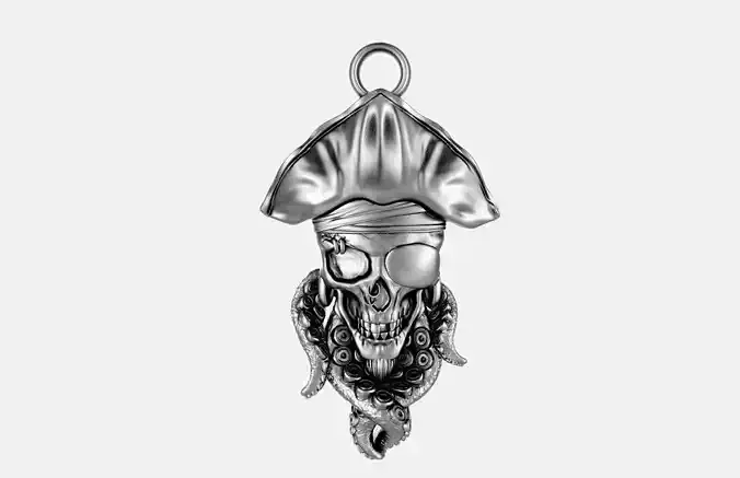 Pirate skull pendant 3D print model