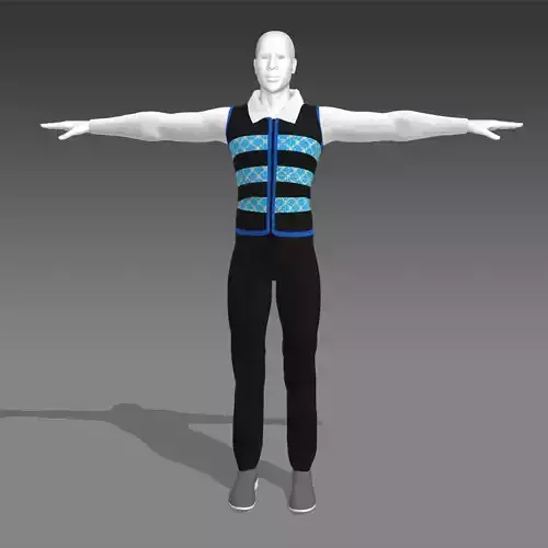 male clothing for  Hmong man 3D model