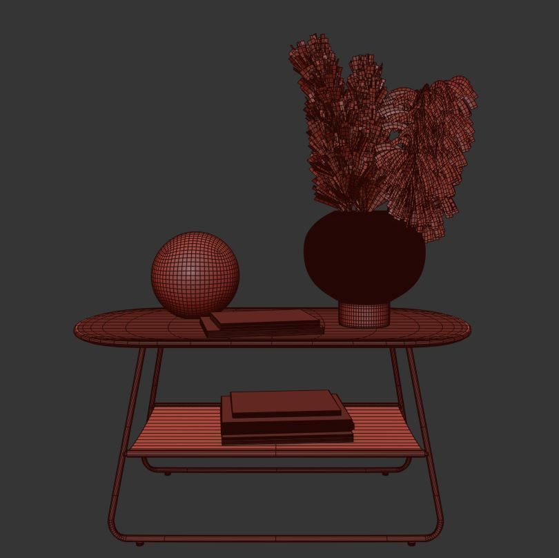 Hm Shelved Coffee Table 3D model_3