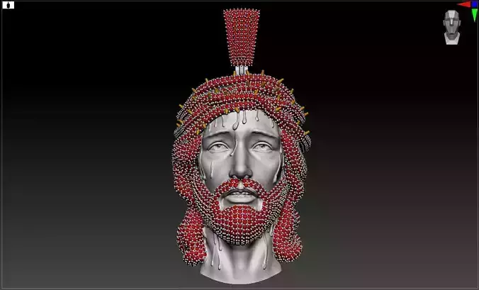 Jesus Head Iced pendant 3D print model
