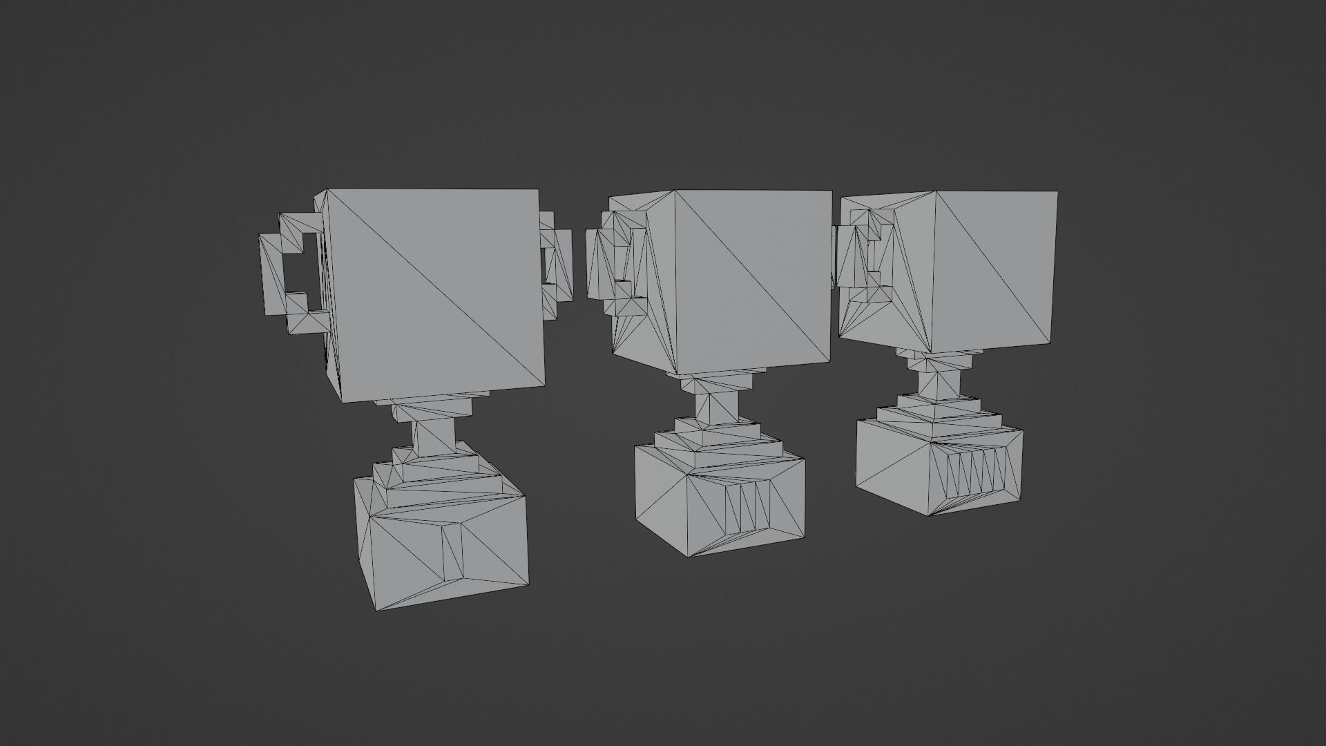 Voxel Trophy Collection Low-poly 3D model_12