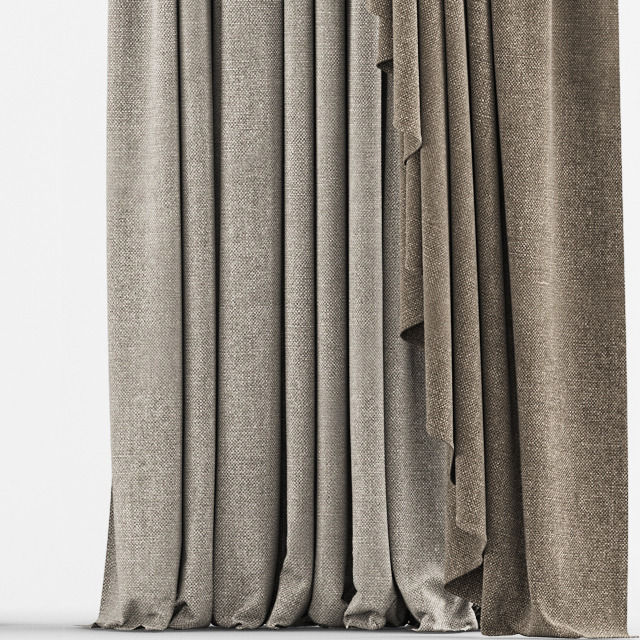Curtains curtain with drapes 3D model_3