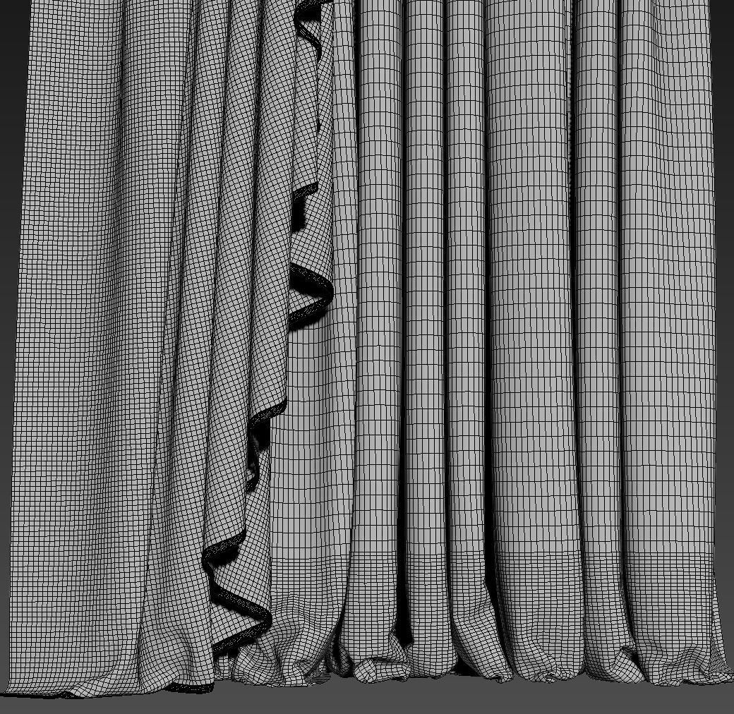 Curtains curtain with drapes 3D model_5