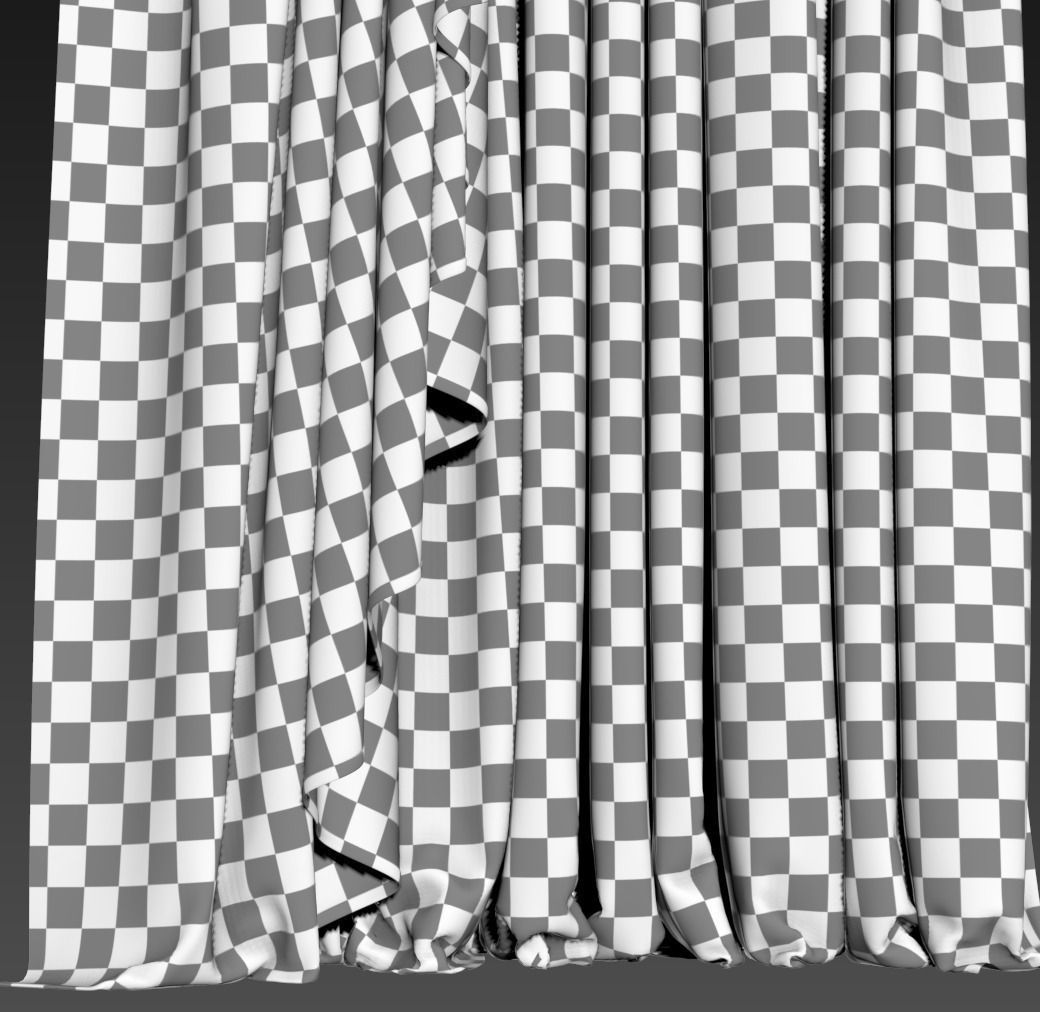 Curtains curtain with drapes 3D model_6