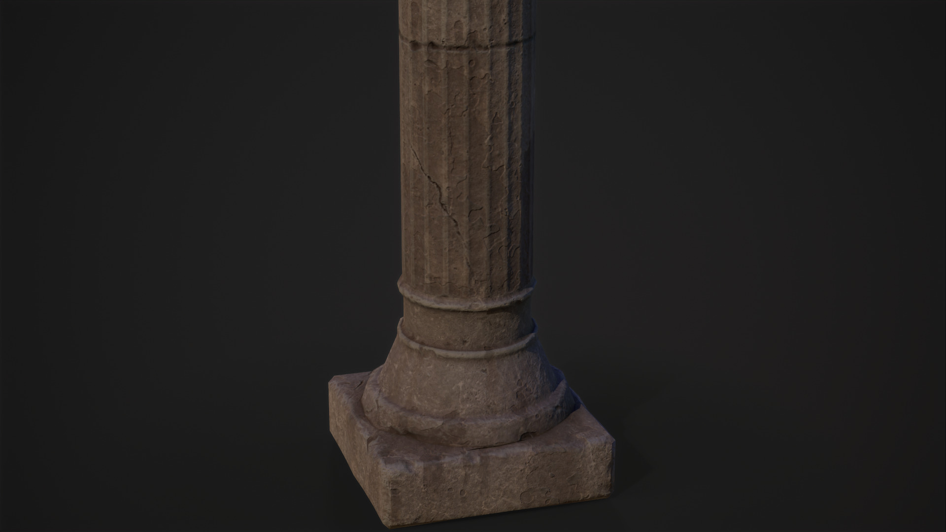 Old Temple Pillar Low-poly 3D model_2