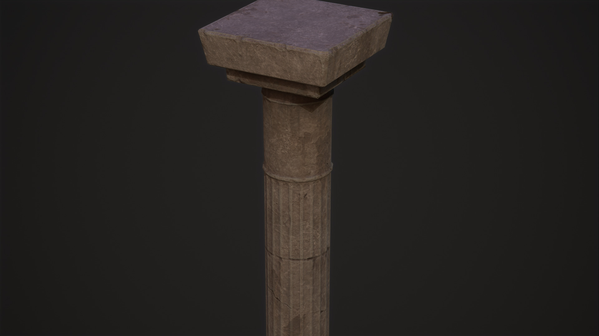 Old Temple Pillar Low-poly 3D model_4