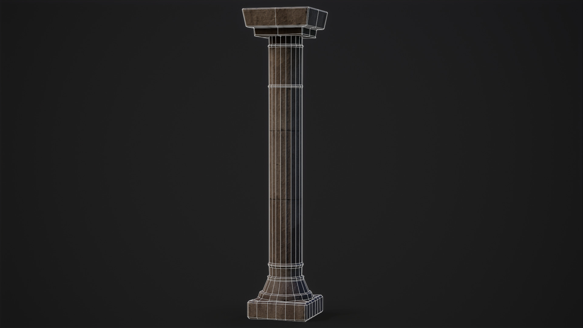 Old Temple Pillar Low-poly 3D model_5