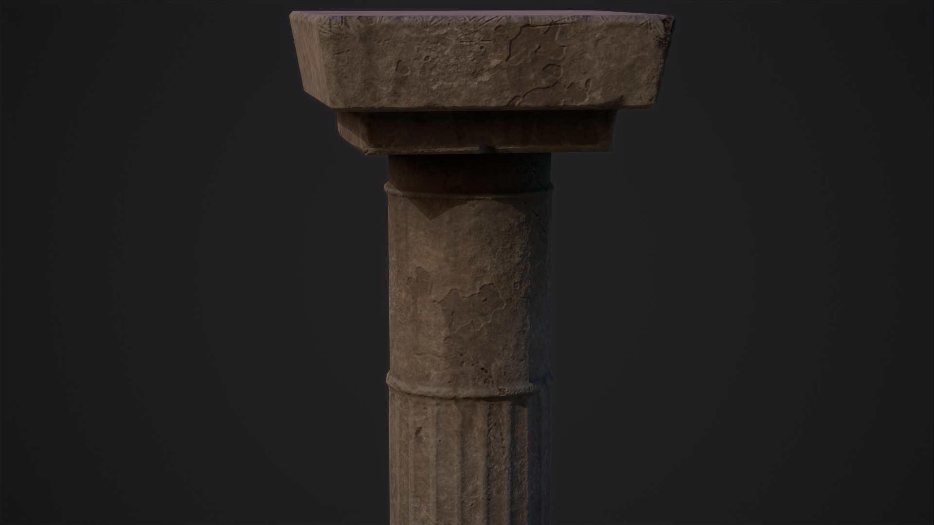Old Temple Pillar Low-poly 3D model_3