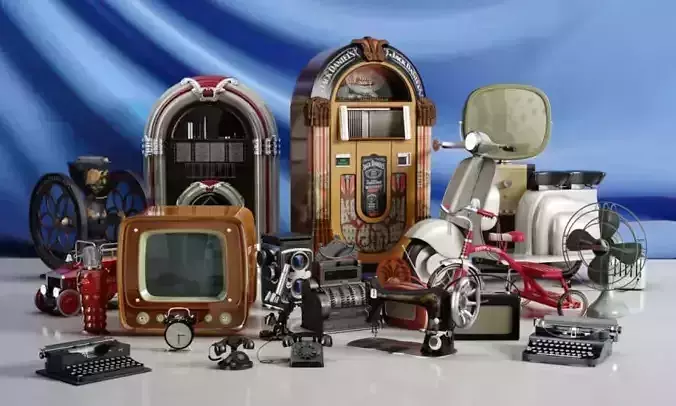 Archmodels vol 114 - retro type items 3D model